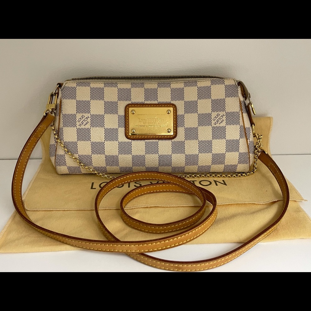 LOUIS VUITTON Damier Azur Eva Pochette Crossbody